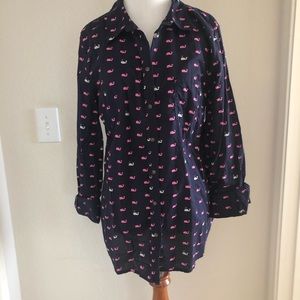 Vineyard Vines Inspired Whale Button Up Top